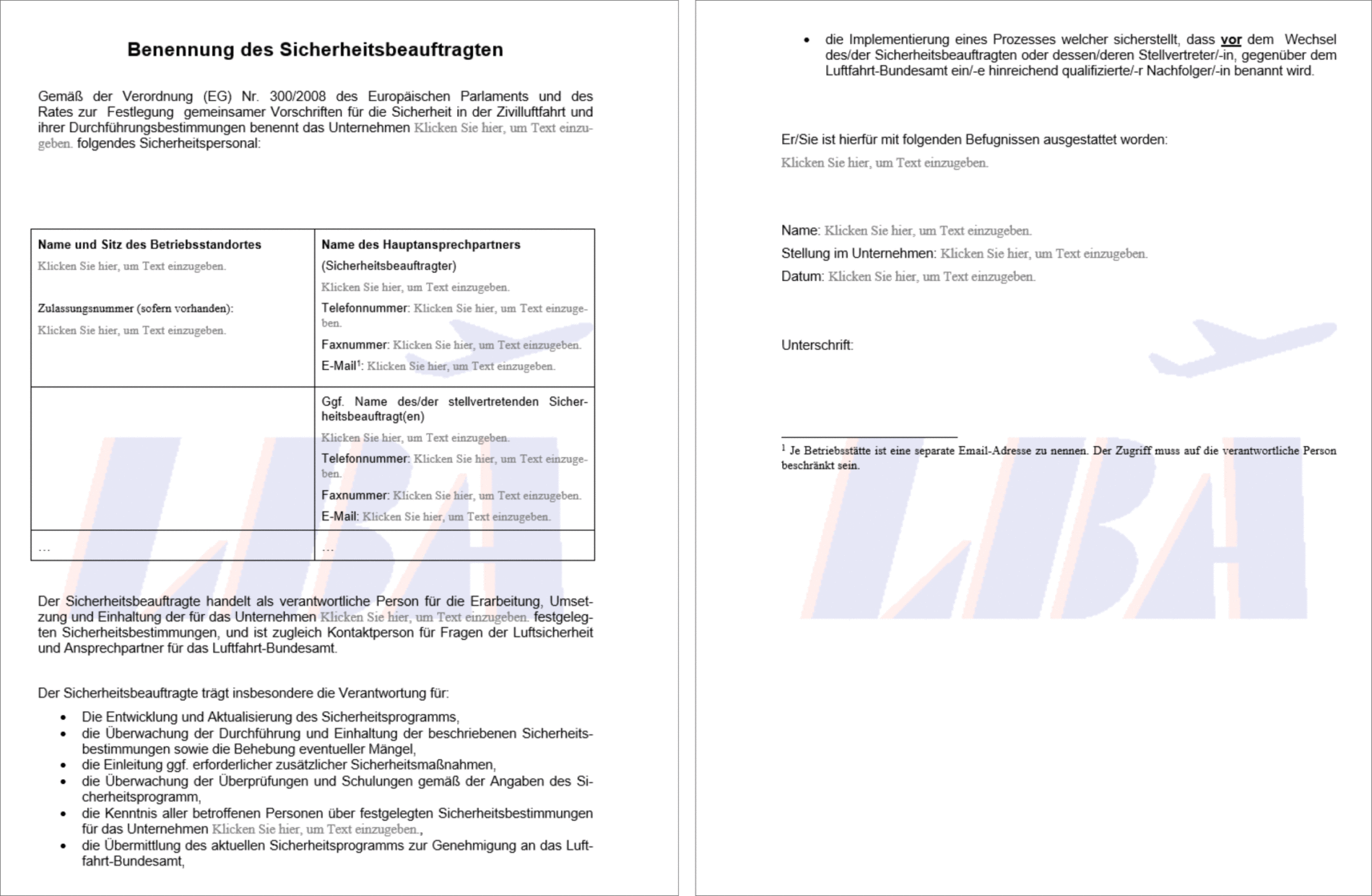 Abbildung des Benennungsschreibens